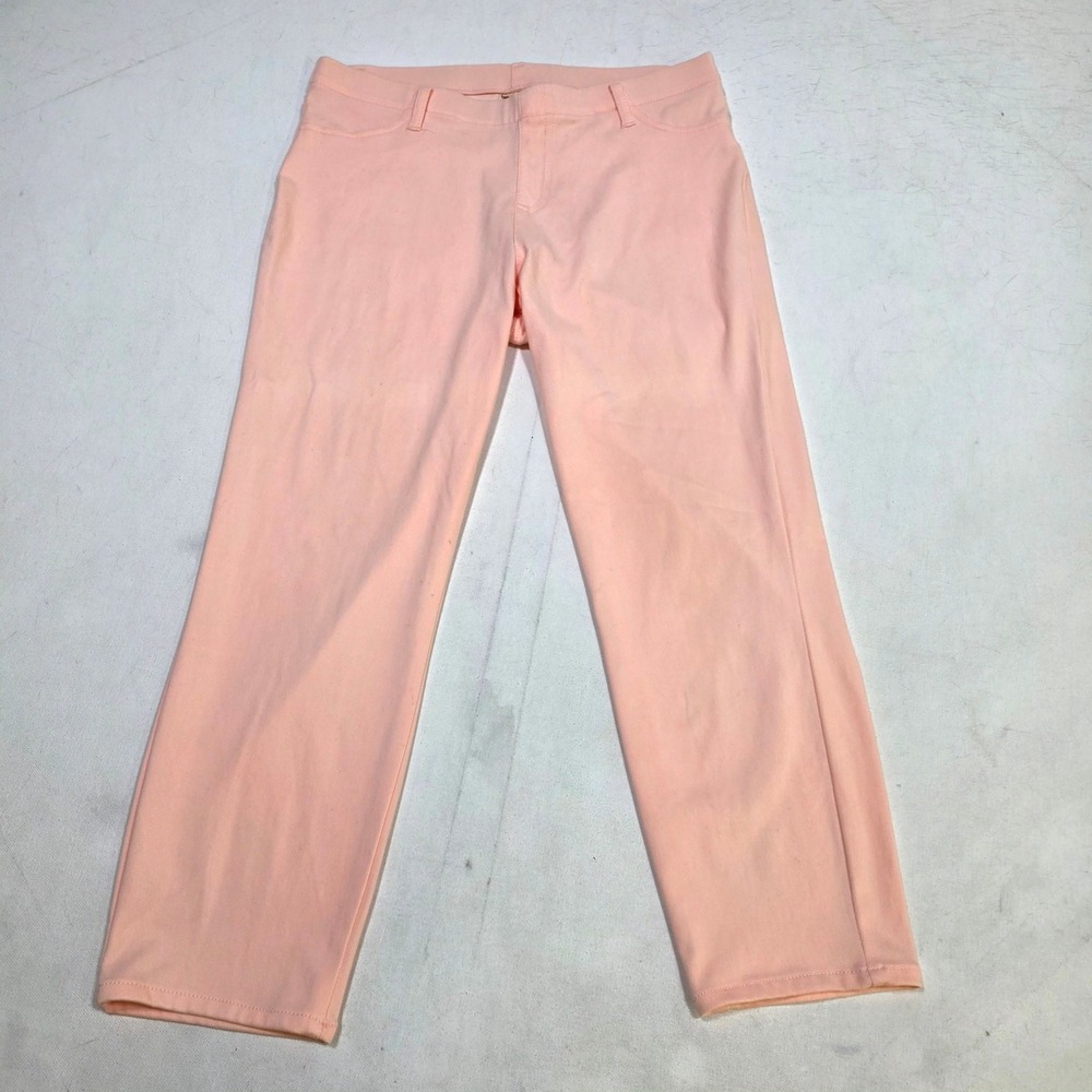 Faded Glory Pants Womens L 12-14 Peach Pink Stretch Straight Leg Casual Summer